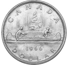  1 dolar, "Canoe", argint, Canada