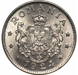 Moneda primului rege al României Mari, 1 leu, România, 1924