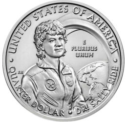 25 cenţi, Sally Ride, cupru, nichel, 5,67 g, SUA, 2022