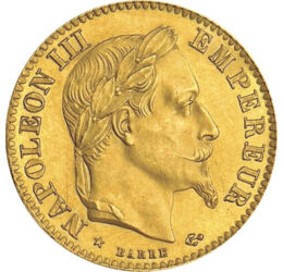  10 franci, Napoleon III,aur,1861-69, Franţa