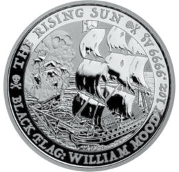 1 dolar, Nava The Rising Sun, greutate, argint de 999,9/1000, 31,1 g, Tuvalu, 2022