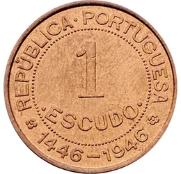  1 escudo,Descoperire 500ani,1946, Guineea-Bissau