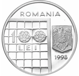 Campionatul Mondial de Fotbal , 100 lei, argint, România, 1998