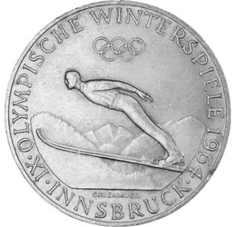 Jocurile Olimpice de Iarnă pe argint, 50 şilingi, argint, Austria, 1964