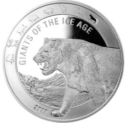 5 cedi, Leul de peşteră, , argint de 999/1000, 31,1 g, Ghana, 2022