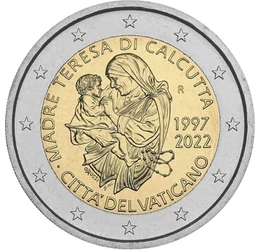 Misionarul iubirii, 2 euro, Vatican, 2022