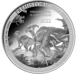 Şopârla care umbla pe două sau patru labe, 20 franci, argint, Congo, 2022