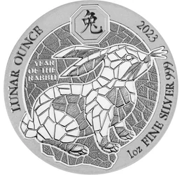2023 – Anul Iepurelui, 50 franci, argint, Ruanda, 2023