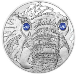 20 euro, Elefantul, ochi din cristal Swarovski, argint de 925/1000, 20,74 g, Austria, 2022