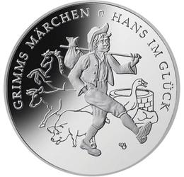20 euro, Hans cel norocos, animale, argint de 925/1000, 18 g, Germania, 2023