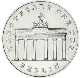 5 mărci, Poarta Brandenburg, cupru, nichel, zinc, 9,6 g, Germania, 1987
