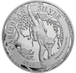 1 dolar, Maimuţa verde, , argint de 999/1000, 31,1 g, Barbados, 2023