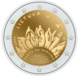 2 euro, Floarea-soarelui stilizată, , cupru, nichel, 8,5 g, Lituania, 2023