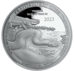 20 franci, Titanoboa, , argint de 999,9/1000, 31,1 g, Congo, 2023