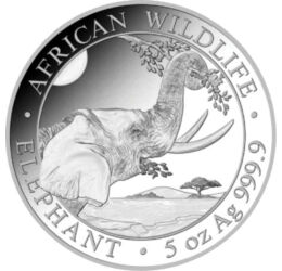 500 şilingi, Elefantul, greutate, argint de 999,9/1000, 155,5 g, Somalia, 2023