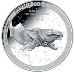 20 franci, Dunkleosteus, , argint de 999,9/1000, 31,1 g, Congo, 2023
