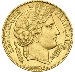  20 franci, Ceres, 1849-1851, aur, Franţa