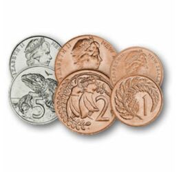 1, 2, 5, 10, 20, 50 cenţi, ,  , 0, Noua Zeelandă, 1967