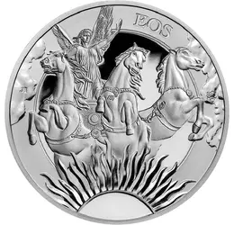 1 liră, Eos pe o trăsură, reprezentare soare, argint de 999/1000, 31,1 g, Insula Sfânta Elena, 2023