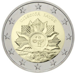 2 euro, Soare Răsare, , cupru, nichel, 8,5 g, Letonia, 2019