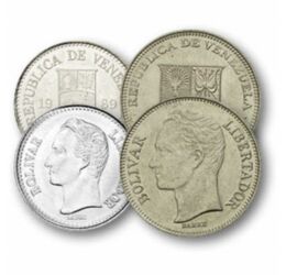 25, 50 centimos, 1 bolivar, ,  , 0, Venezuela, 1989-1990