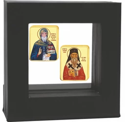 Mari sfinţi creştini, medalii icoane, placate cu aur,  în casetă exclusivă