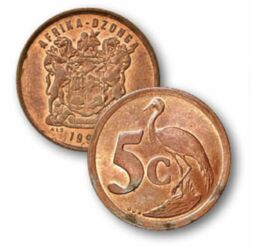 1, 2, 5 cenţi, ,  , 0, Republica Africa de Sud, 1990-2000
