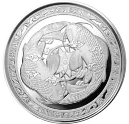 1 dolar, Peştele Koi, argint de 999/1000, 31,1 g, Insulele Fiji, 2023