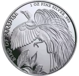 1 kina, Pasărea paradisului, , argint de 999/1000, 31,1 g, Papua Noua Guinee, 2023