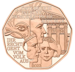 A/ 5 euro, Parlement, Cu, 2022, Austria