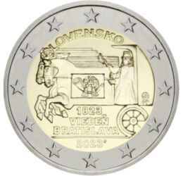 2 euro, Poştalion de epocă, , cupru, nichel, 8,5 g, Slovacia, 2023