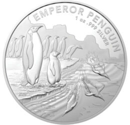 1 dolar, Pinguinul imperial, greutate, argint de 999/1000, 31,1 g, Australia, 2023
