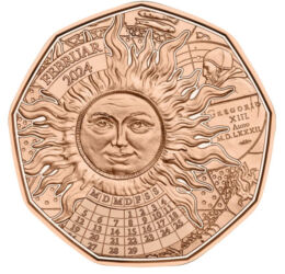 5 euro, Soarele, calendar, , cupru, nichel, 7,779 g, Austria, 2024