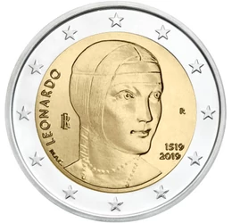  2 euro, Dama cu hermină, 2019, Italia
