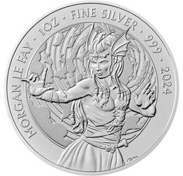 2 lire, Morgan le Fay, , argint de 999/1000, 31,1 g, Marea Britanie, 2024