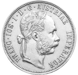  1 florin,Francisc J,în etate1872-92, Monarhia Austro-Ungară