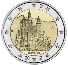 Castel din poveşti, 2 euro, Germania, 2012
