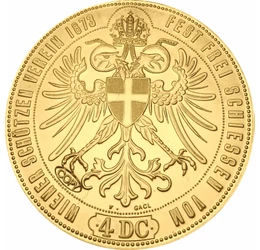  Francisc Iosef I, 4 ducaţi,1873, rep, Monarhia Austro-Ungară