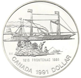 1 dolar, Vasul Frontenac, , , argint de 500/1000, 23,33 g, Canada, 1991