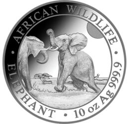1000 şilingi, Elefant, greutate, argint de 999,9/1000, 311 g, Somalia, 2024