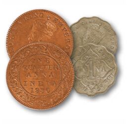 1/12 anna, 1/2 pice, 1/4 anna, 1 anna, ,  , 0, India Britanică, 1911-1936
