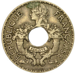 5 centime, Marianne, cornul abudenţei, Nickel-Brass, 4 g, Indochina Franceză, 1938