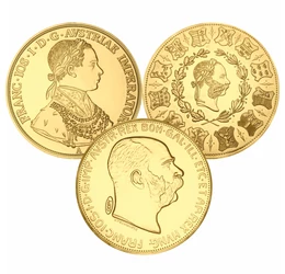 Cele mai mari monede de aur ale lui Francisc Iosif, replici placate cu aur, Monarhia Austro-Ungară
