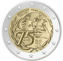 FRA/ 2 euro, Unicef: 75 de ani, 2021, Franţa