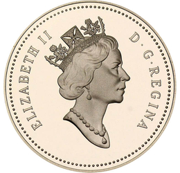 1 dolar, Portretul Reginei Elisabeta a II-a, argint de 925/1000, 25,17 g, Canada, 1992