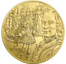 5 euro, Zeiţa Europa, stea, , aur de 999/1000, 0,5 g, Franţa, 2018