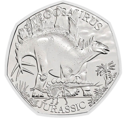 50 pence, Stegozaurul, cupru, nichel, 8 g, Marea Britanie, 2024