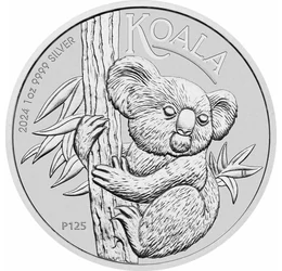 Koala somnoroasă, 1 dolar, argint, Australia, 2024