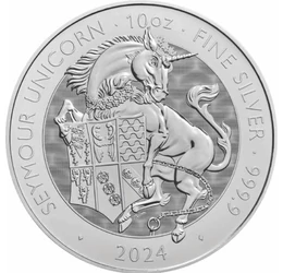 10 lire, Unicornul, stemă, , argint de 999,9/1000, 311 g, Marea Britanie, 2024