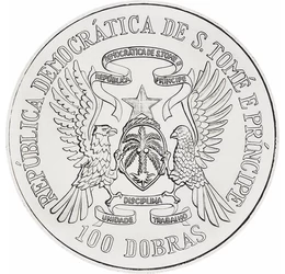 100 dobra, Insule, stele, , oţel, 31,3 g, Sao Tomé şi Príncipe, 1985